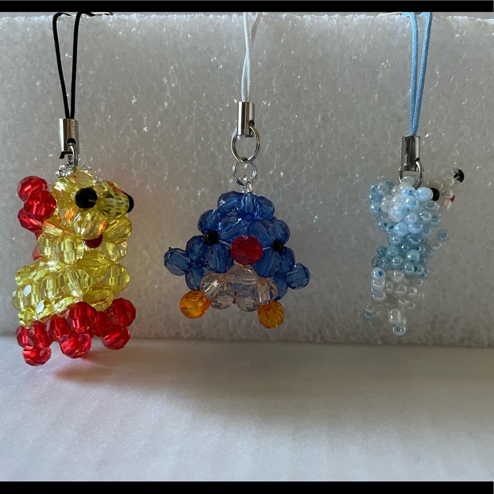 Handmade mini figurines keychains - 3 pcs